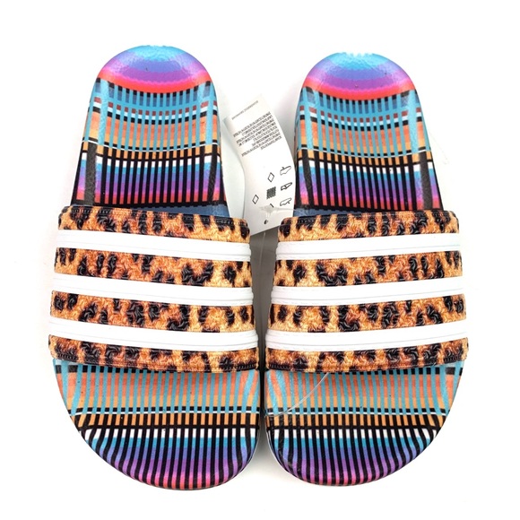 adidas animal print slides